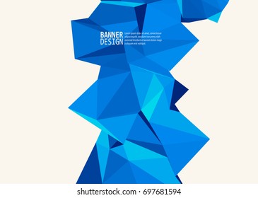 Vector Blue Color Triangle Design Templates for Brochures, Flyers, Mobile Technologies, Applications, Online Services, Typographic Emblems, Logo, Banners and Infographic. Abstract Modern Background.