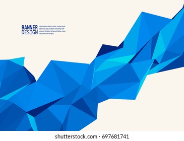 Vector Blue Color Triangle Design Templates for Brochures, Flyers, Mobile Technologies, Applications, Online Services, Typographic Emblems, Logo, Banners and Infographic. Abstract Modern Background.