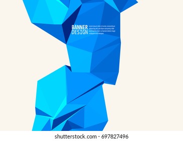 Vector Blue Color Triangle Design Templates for Brochures, Flyers, Mobile Technologies, Applications, Online Services, Typographic Emblems, Logo, Banners and Infographic. Abstract Modern Background.