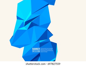 Vector Blue Color Triangle Design Templates for Brochures, Flyers, Mobile Technologies, Applications, Online Services, Typographic Emblems, Logo, Banners and Infographic. Abstract Modern Background.