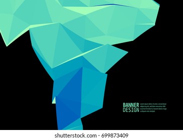 Vector Blue Color Triangle Design Templates for Brochures, Flyers, Mobile Technologies, Applications, Online Services, Typographic Emblems, Logo, Banners and Infographic. Abstract Modern Background.
