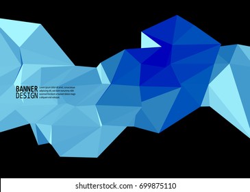 Vector Blue Color Triangle Design Templates for Brochures, Flyers, Mobile Technologies, Applications, Online Services, Typographic Emblems, Logo, Banners and Infographic. Abstract Modern Background.