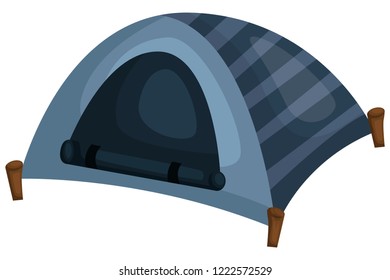 a vector of a blue colored tent