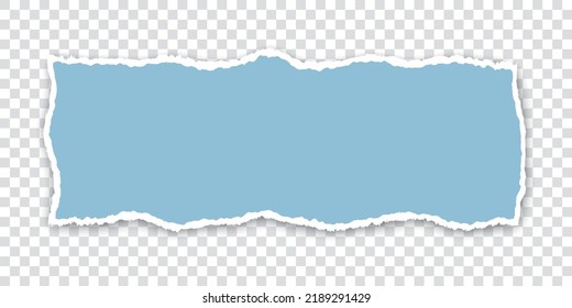 vector blue colored torn paper banner with ripped edges with space for your text on transparent background