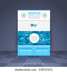 Vector Blue Colors Business Flyer, Brochure. Cover Template, Corporate Leaflet Design Template
