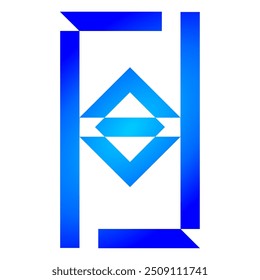Vector Blue Coloured F Logo with Square inside