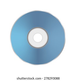 Vector Blue Compact Disc Isolated on White Background