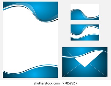 Vector blue company identity template. Clip-art