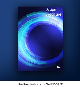 Vector blue cosmic techno cover design templates collection A4