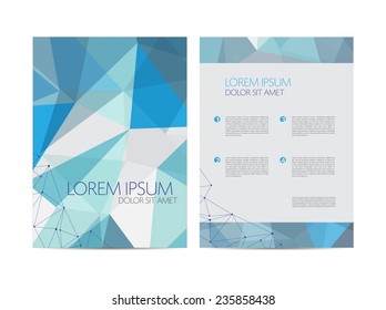 vector blue crystal flyer design isolated