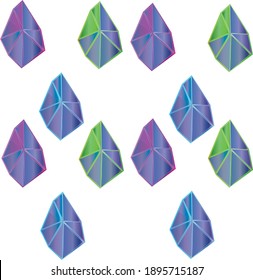 Diseño de ilustraciones artísticas de juegos de cristales azules vectoriales.