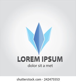 vector of blue crystal lotus