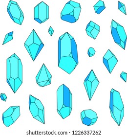 Vector Blue Crystals Isolated On White Stock Vector (Royalty Free ...