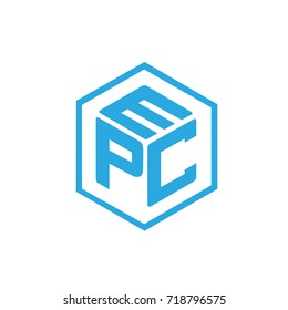 Vector Blue Cube Initial P E C Logo