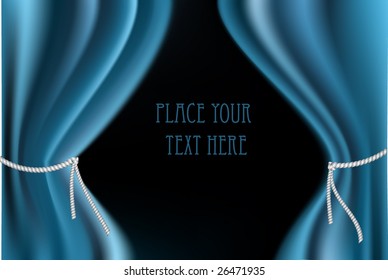 vector blue curtain