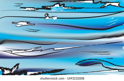 Vector blue curve  abstract background 