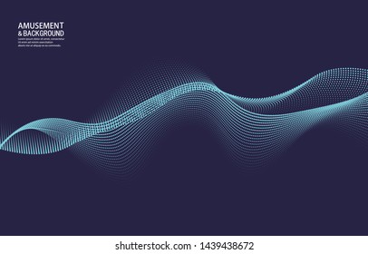 Vector Blue Curve Particle Background