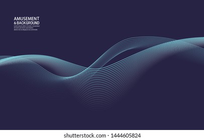 Vector blue curve particle background