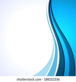Vector blue curves background. Frame for text