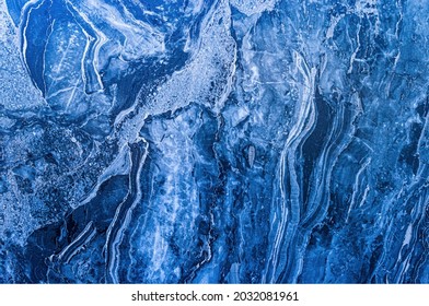 Fondo de hielo decorativo de mármol azul vectorial.