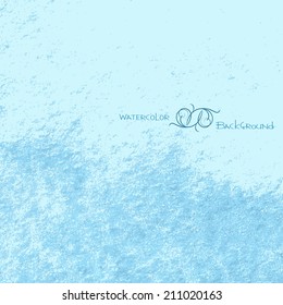 Vector blue decorative watercolor background for your design. 