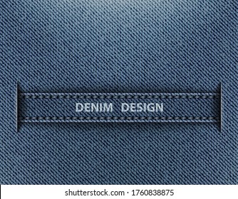 Diseño vectorial del denim azul con banda horizontal que sale de cortes.