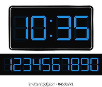 Vector Blue Digital Clock