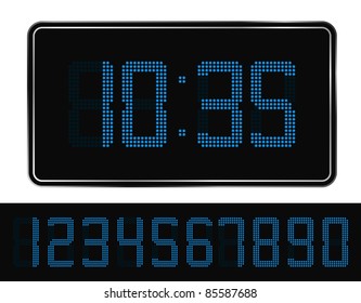 Vector Blue Digital Clock