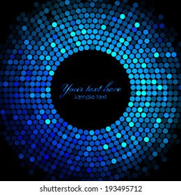 Vector blue disco lights frame