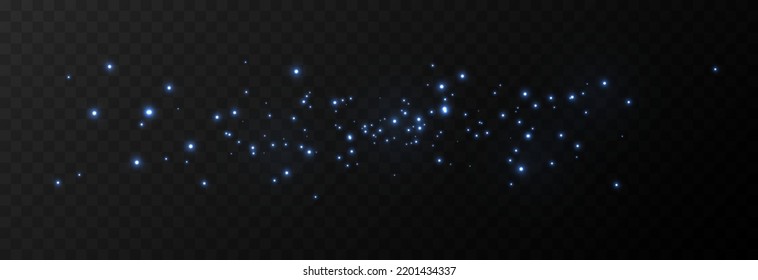 Vector blue dust on isolated transparent background. Magic, magic dust PNG. Light Dust PNG. Cosmic dust.