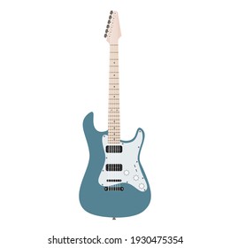 Vector of a blue electrical guitar on a white background