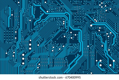 Vector blue electronic circuit board background