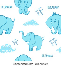 vector blue elephant cloud ornament