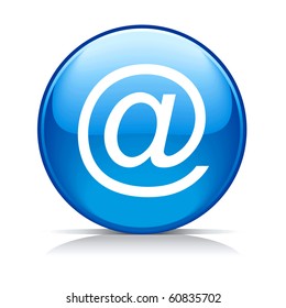 Vector blue e-mail internet icon button