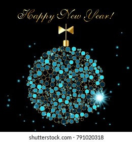 Vector Blue Enchanting Precious Grainy Christmas Ball
