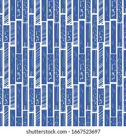 vector blue ethnic multi rough rectangle seamless pattern on white