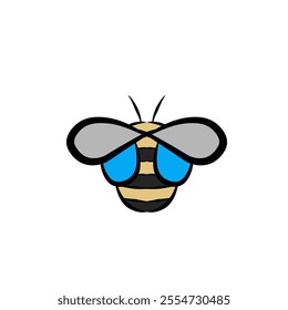 Vector Blue eye cartoon bee