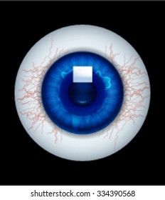 Vector Blue Eye Over Black Background