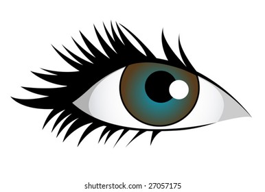 Vector  blue eye in white background for design. (EPS and JPG formats)