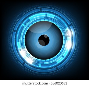 vector blue eyeball cyber future technology , security concept background.