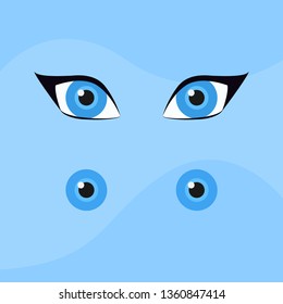 Vector blue eyes for female character