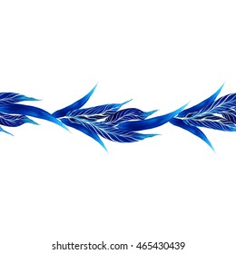 Vector blue feathers texture pattern.Seamless pattern can be used for wallpaper,pattern fills,web page background,surface textures

