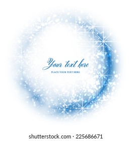 Fondo navideño festivo azul vector. Elegante fondo abstracto con estrellas y luces desenfocadas.