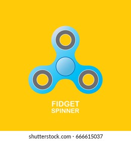 vector blue Fidget spinner icon isolated on orange background. vector blue hand spinner 