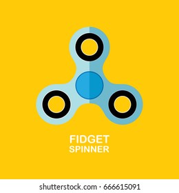 vector blue Fidget spinner icon isolated on orange background. vector blue hand spinner 