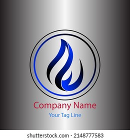 Vector of a blue fire that is burning for logos, symbols, t-shirts, pillows, etc.