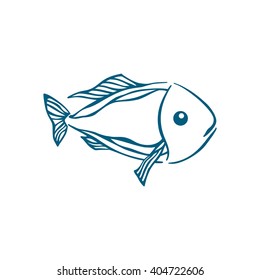 Vector blue fish
