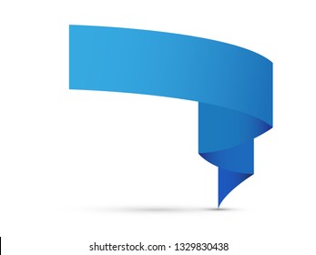 Vector blue flag with place for your text. Vector graphic.
