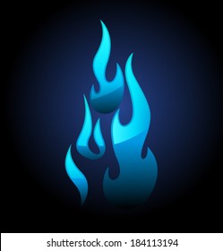 Vector blue flame and glare