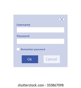 Vector Blue Flat Password Dialog